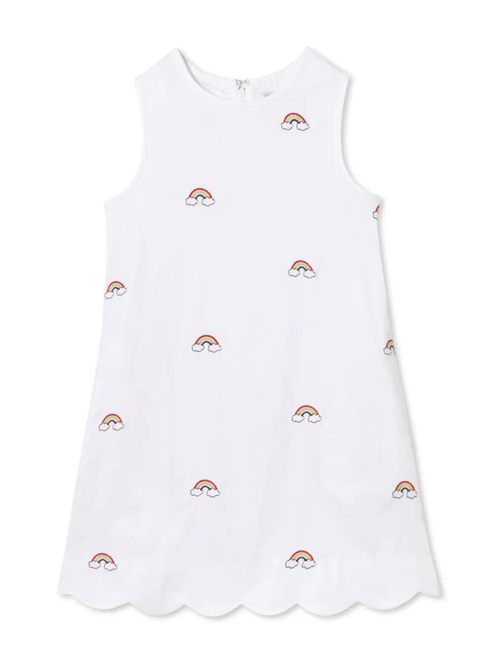 Classic Prep Girls’ Piper Scalloped Dress Rainbow Embroidered NWT | size 10